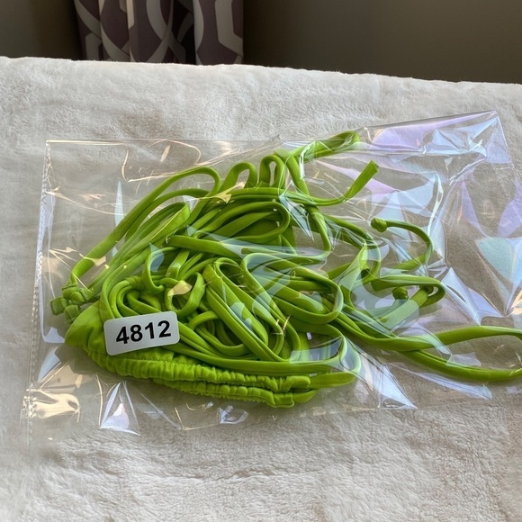 New! Frankie's Bikinis Tatum Satin Triangle Bikini Top, green 14812 - Picture 9 of 9